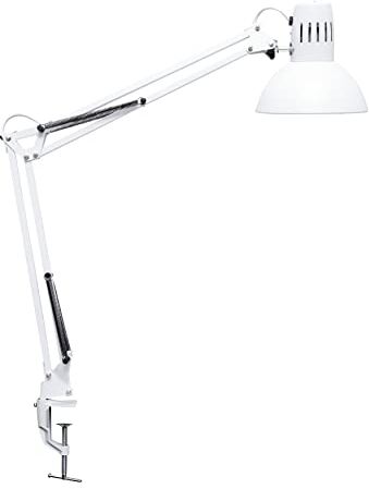 MAUL study Lampada da scrivania a LED con morsetto regolabile con braccio snodato, per ufficio, studio e scrivania, braccio girevole in metallo, morsetto, lampadine a LED, colore bianco, base a