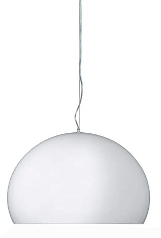 Kartell Big FL/Y Lampada a Sospensione 15 W, Bianco Lucido, Diametro 83cm