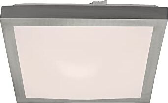 Briloner Plafoniera LED, Lampada da Soffitto con Effetto Retroilluminato, 12 Watt, 1200 Lumen, 3000 Kelvin, Bianco/Nickel, 27 x 27 cm