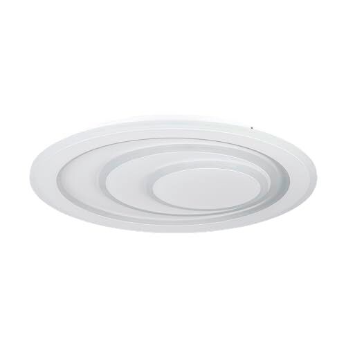 Eglo Palagiano 1 Plafoniera LED, lampada da soffitto rotonda, in metallo e plastica in bianco, colore luce bianco neutro, Ø 48 cm