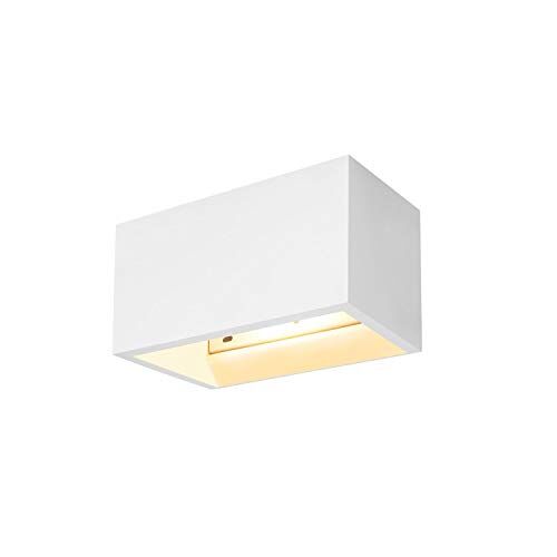 SLV lampada a plafone da parete PLASTRA QT-DE12 WL/illuminazione da parete per interni, lampada a plafone, lampada a plafone da parete, faretto da parete / R7s 118mm 20W bianco