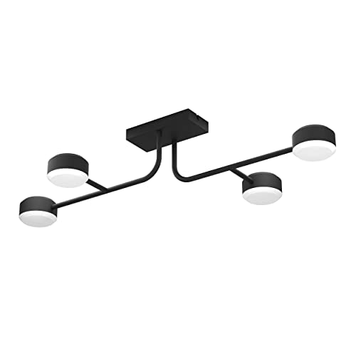 Eglo lampada da terra LED Clavellina, lampada touch dimmerabile, lampada da terra minimalista regolabile in metallo nero, illuminazione da soggiorno, luce bianca calda