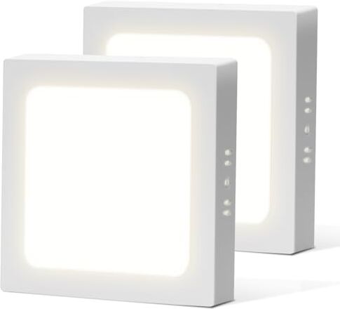 Aigostar Plafoniera LED, 18W Equivalente a 162W, alta luminosità, IP20 1530LM, Lampada da Soffitto per Bagno Cucina Corridoio e Balcone, Plafoniera dritta 4000K Luce naturale, D226*H35mm, 2 Pcs