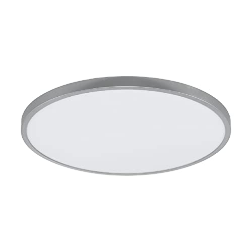 Eglo Plafoniera a LED Fueva 1, 1 luce, materiale: alluminio, plastica, colore: argento, bianco, diametro: 60 cm, bianco caldo