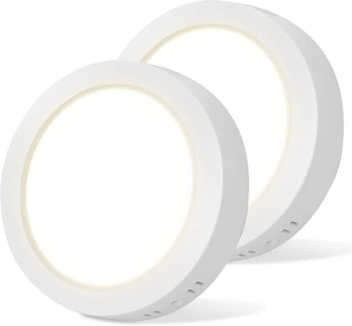 Aigostar Plafoniera LED, 12W Equivalente a 113W, alta luminosità, IP20, Lampada da Soffitto per Bagno Cucina Corridoio e Balcone, Plafoniera dritta 4000K Luce naturale, Ø17.4cm,2pcs