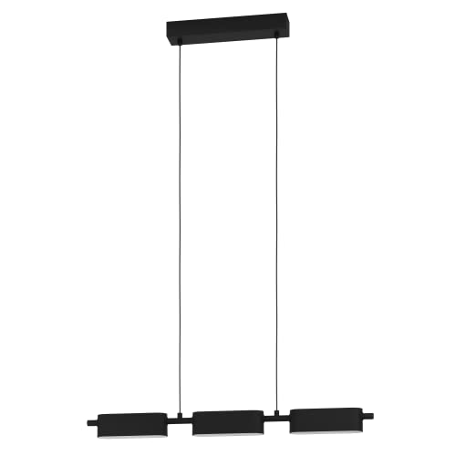 Eglo Led lampada a sospensione Rovira dimmerabile, minimalista, in metallo e plastica, illuminazione Led per tavola o soggiorno in nero e bianco