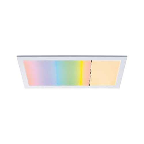 Paulmann Pannello LED Amaris, 595 x 295 mm, RGBW, Smart Home Zigbee, rettangolare, incl. 1 x 22 Watt, dimmerabile, colore: Bianco opaco