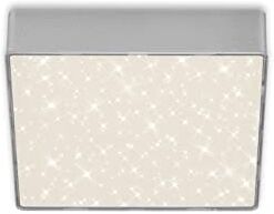 Briloner , Plafoniera a LED con decorazione a stella, lampadario, lampada senza cornice, pannello da soffitto LED, temperatura di colore bianco neutro, 157x157 mm, colore argento