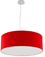 Olux ILLUMINAZIONE Lampadario Soggiorno Moderno in Tessuto, Lampadario a Sospensione Ideale per Salotto e tutte le stanze della Tua Casa, Perfetto per Led,Made in Italy(Mod.Roary-Rosso-60cm)