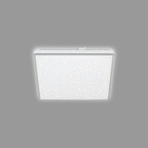 Briloner Plafoniera LED con cielo stellato, plafoniera LED decorazione a stella, effetto retroilluminazione, piatto, luce bianca neutra, 270x270x45 mm, cromo opaco