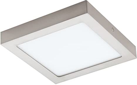 Eglo FUEVA-C Lampada da soffitto LED, 15.6 W, Color Nichel Opaco, 22.5 x 22.5 cm