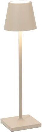 Zafferano , Lampada Poldina Micro, Lampada da Tavolo Ricaricabile e Senza Fili con Controllo Touch, Adatta per Salotto ed Esterni, Dimmer, 2200-3000 K, Altezza 27,5 cm, Colore Sabbia