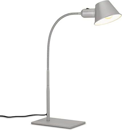 Briloner Lampada da tavolo flessibile, lampada da tavolo regolabile, lampada da tavolo con interruttore a levetta, 1x presa E27 max. 10 watt, cavo incluso, cromo opaco, 65 cm