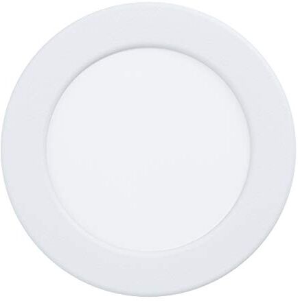 Eglo Fueva 5 Faretto LED da incasso, diametro 11,7 cm, dimmerabile, acciaio e superficie luminosa in plastica, luce in bianco, profondità di montaggio ridotta 26 mm, bianco caldo