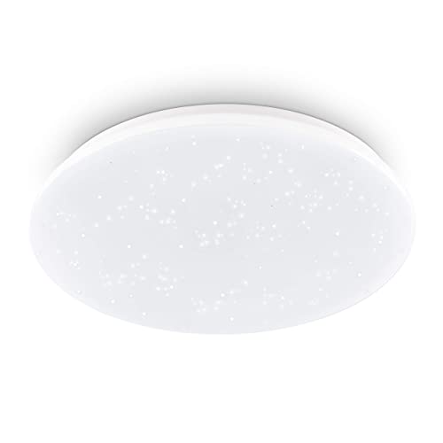 Eglo Plafoniera Led Pogliola-s, diametro 50 cm, lampada soggiorno effetto cristallo in acciaio e plastica bianca, lampada soffitto per cameretta, cucina, ufficio, ingresso