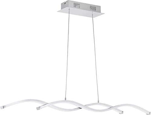 Eglo Lampada a sospensione, Alluminio, integrato, cromato, bianco, 87 x 8 x 120 cm, led