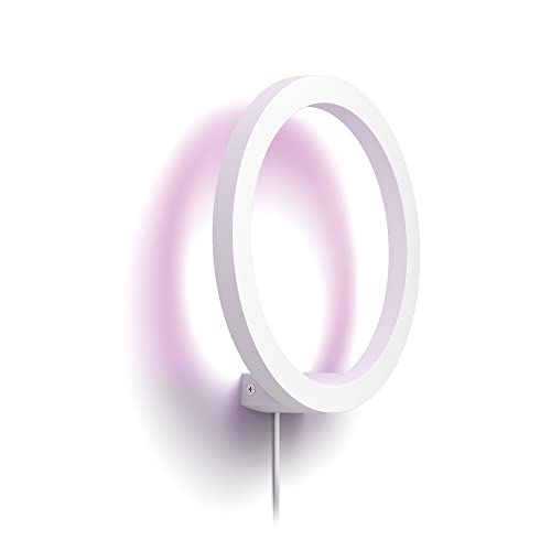 Philips White and Color Ambiance Lampada da Parete LED Smart Sana, Luce Bianca o Colorata, Dimmerabile, 20W, Bianco