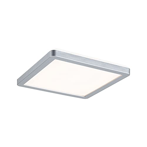Paulmann Atria Shine Pannello LED quadrato, 190 x 190 mm, incl. 1 x 11,2 W, bianco caldo e cromato opaco, in plastica, 3000 K
