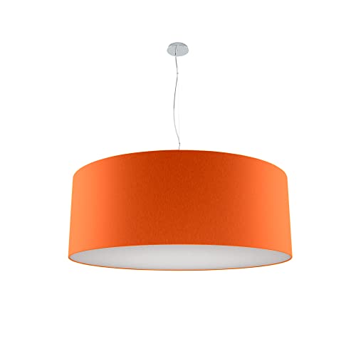 Olux ILLUMINAZIONE Lampadario Soggiorno Moderno in Tessuto, Lampadario a Sospensione Ideale per Salotto e tutte le stanze della Tua Casa, Perfetto per Led,Made in Italy(Mod.Roary-Arancio-100cm)