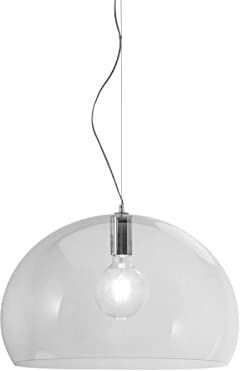 Kartell Small FL/Y Lampada da Soffitto 15 W, Cristallo, Diametro 38cm