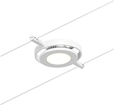 Paulmann Round Mac  Sistema LED Spot RoundMac DC incl. 1x4,5 Watt ampliabile Fune Metallica Metallo 3000 K 4.5 W, Bianco Opaco, Cromo