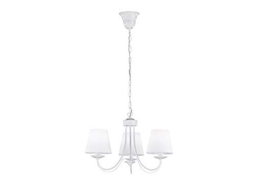 Trio-Leuchten Lampadario E14, 28 W, Bianco Opaco, 47 x 47 x 150 cm