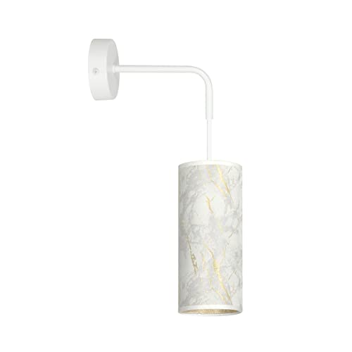 Emibig KARLI Lampada da parete bianca con paralume con paralumi in tessuto bianco, 1x E14