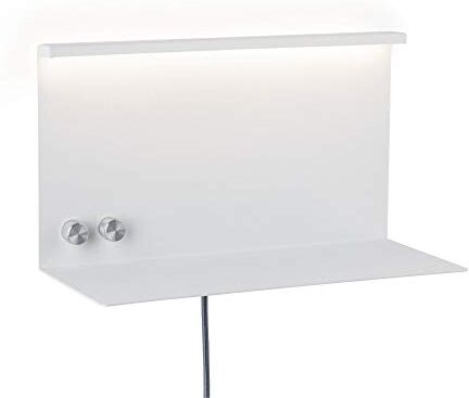 Paulmann Applique LED Jarina con portaoggetti incl. 1 Lampada Parete dimmerabile da 4,5W/1,6W Bianco Luce da Lettura 3000K 6.1 W