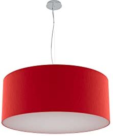 Olux ILLUMINAZIONE Lampadario Soggiorno Moderno in Tessuto, Lampadario a Sospensione Ideale per Salotto e tutte le stanze della Tua Casa, Perfetto per Led,Made in Italy(Mod.Roary-Rosso-70cm)