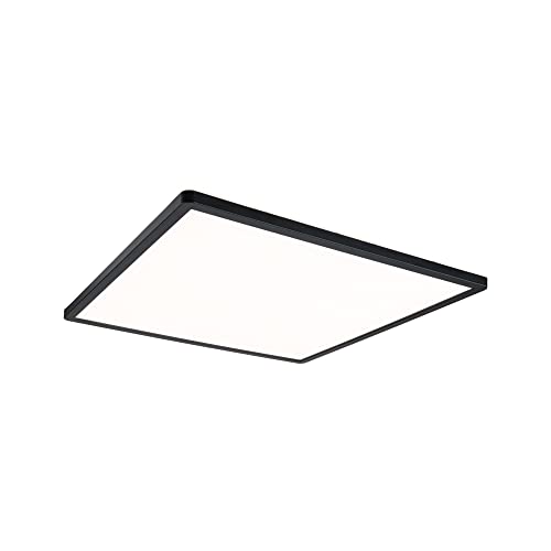 Paulmann LED Atria Shine , 420 x 420 mm, 3 livelli di regolazione, rettangolare, incl. Pannello luminoso in plastica, 1 x 22 W, dimmerabile, bianco caldo, nero, 3000 K, 420x420mm