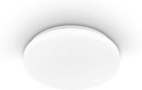 Eglo Plafoniera a Led POGLIOLA, diametro 26 cm, lampada da parete, in acciaio e plastica bianca, lampada da soggiorno, lampada da cucina, lampada da ufficio, lampada da ingresso soffitto