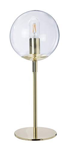 LUSSIOL Globus, lampada decorativa, metallo/vetro, 15 W, oro/ottone, ø 19 x H 52 cm