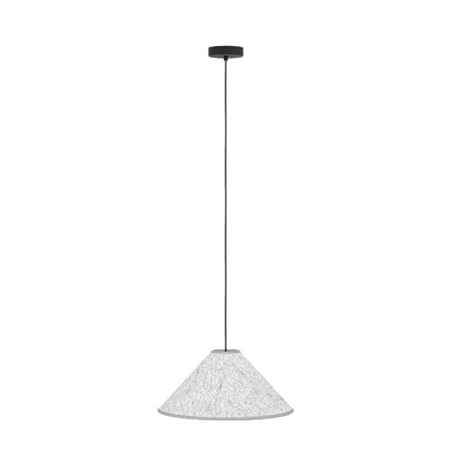Eglo Alsager Lampadario per il tavolo da pranzo, lampadario per sala da pranzo in feltro grigio e metallo nero, lampadario con attacco E27, diametro 41 cm