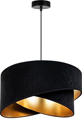 Light Home LH Light-Home o Lampadario a Sospensione Lampadario Industriale per Soggiorno Camera da Letto e Cucina Lampade a Sospensione in Metallo e con Paralume di Velluto E27 Nero