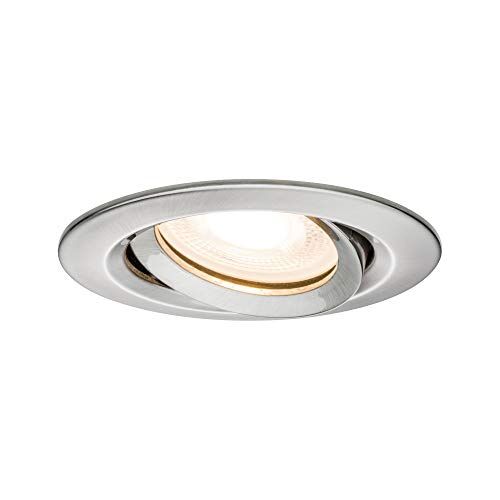 Paulmann 93662 Led Nova Faretto da Incasso Rotondo da Soffitto In Ferro Orientabile Senza Lampadina, Alluminio, 35 W Gu10 O Gu5.3