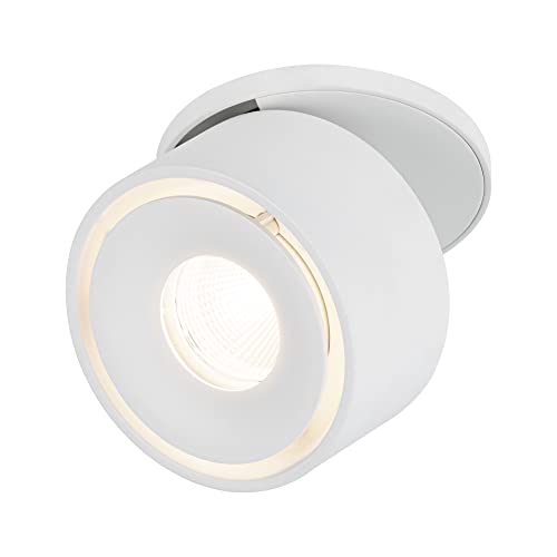 Paulmann Spircle Faretto LED da incasso, 78 mm, incl. 1 x 8,0 W, bianco caldo, bianco opaco, sistema di illuminazione in alluminio, 3000 K