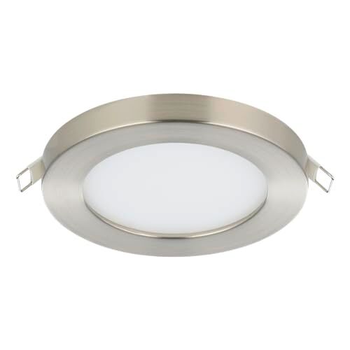 Eglo Fueva Flex Faretto da incasso LED, plafoniera rotonda, lampada da soffitto in alluminio in nichel opaco e plastica in bianco, colore luce bianco neutro, Ø 11,7 cm