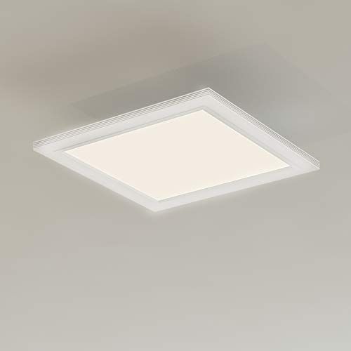 Briloner Leuchten Pannello Luminoso a soffitto a LED Movimento, Ultra Piatto, plafoniera 12W, 1.300 Lumen, sensore di Luce Naturale, Quadrato, Bianco, 29 12 W, 5 x 29.5 cm (LxB)