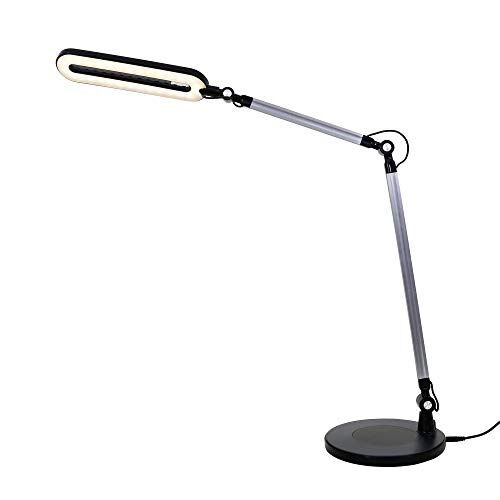Briloner Leuchten Lampada da tavolo a LED, lampada da scrivania dimmerabile, controllo della temperatura colore, controllo touch, altezza regolabile, 6,6 watt, 700 lumen, nera