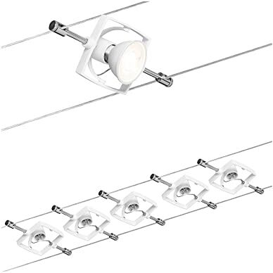 Paulmann sistema di cavi per faretti Mac II, , bianco, 5 punti luce con cavi e trafo, max. 10 W, GU 5,3, lampadine non incluse