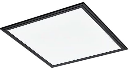 Eglo Salobrena 1 Pannello LED, plafoniera quadrata, in plastica bianca e metallo nero, plafoniera per ufficio, corridoio e cucina, luce bianca neutra, 45 x 45 cm