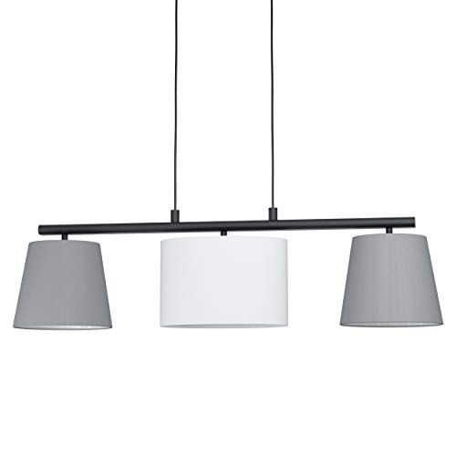 Eglo Almeida 1 Lampada a Sospensione, in Acciaio, 75 W, Nero/Grigio/Bianco