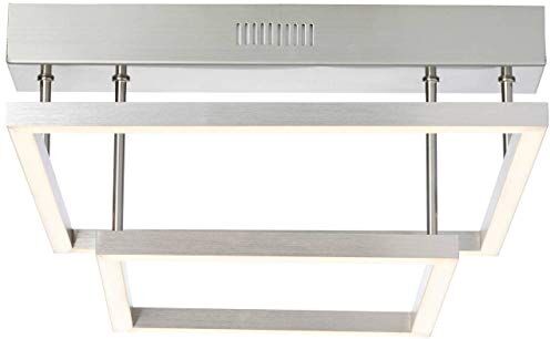 Brilliant lampada Tunar Plafoniera LED 2 luci quadrato nichel   1x 30W LED integrato, (2100lm, 3000K)   Scala da A ++ a E   Dimmerabile in 3 passaggi utilizzando un interruttore a parete