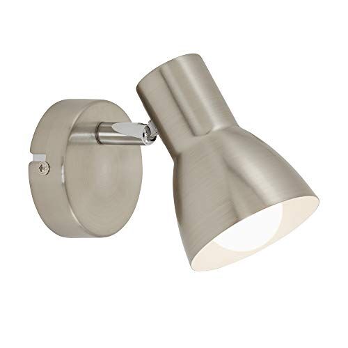 Briloner Leuchten Plafoniera, lampada da soffitto, faretto orientabile e inclinabile, 1x E14, max. 25 Watt, retrò, colore: nichel opaco, 80x130 mm (DxA)