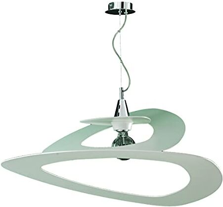 PADANA LAMPADARI Sospensione, Lampadario moderno Tria alluminio tagliato laser col. bianco, design originale, minimal, industriale, altezza regolabile, luminoso 1xE27 LED per cucina, camera, soggiorno, sala.