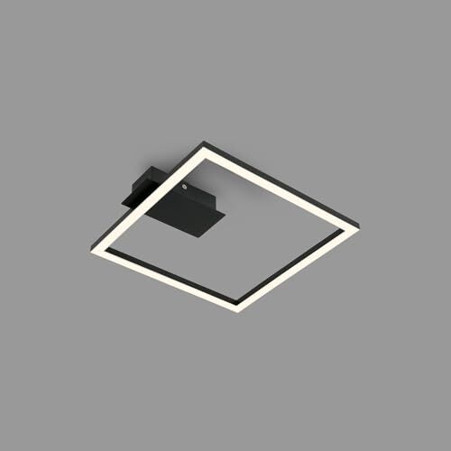 Briloner Lampada da soffitto a LED Frame, plafoniera a LED con luce bianca calda, lampada da 14W, lampada per soggiorno, lampada per camera da letto, 265x250x45 mm (LxLxH), nero