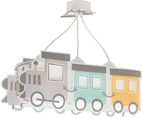 Dalber Lampada da soffitto a sospensione per bambini The Night Train Train Treno Multicolore