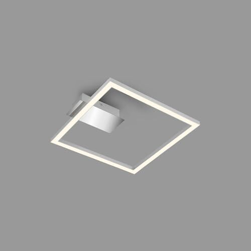 Briloner Lampada da soffitto a LED Frame, plafoniera a LED con luce bianca calda, lampada da 14W, lampada per soggiorno, lampada per camera da letto, 265x250x45 mm (LxLxH), cromo opaco