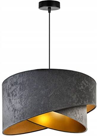 Light Home LH Light-Home o Lampadario a Sospensione Lampadario Industriale per Soggiorno Camera da Letto e Cucina Lampade a Sospensione in Metallo e con Paralume di Velluto E27 Grigio e Grigio Chiaro