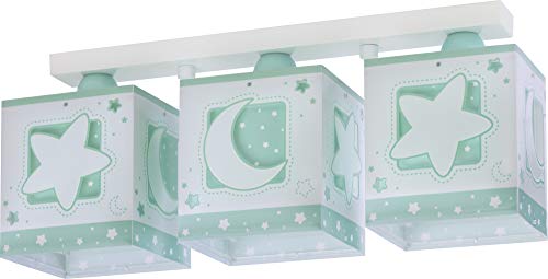 Dalber Lampada da soffitto E-27, Chiaro di luna verde, Multicolore, 48 x 12.5 x 20.5